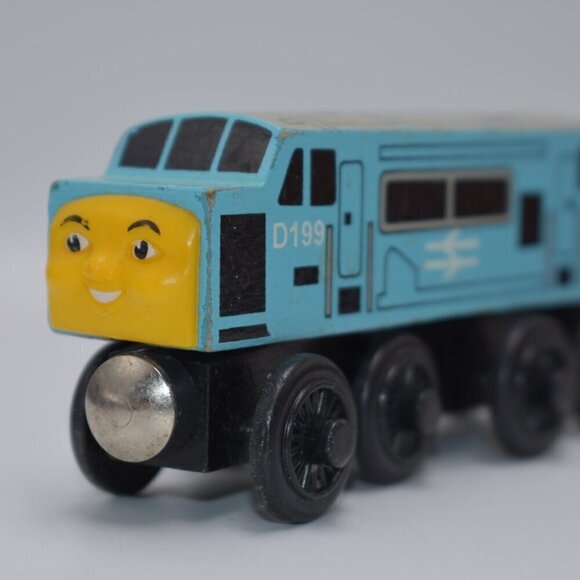 Thomas & Friends Wooden Railway 1997 Diesel D199 Spamcan Train Engine Blue - Picture 2 of 8